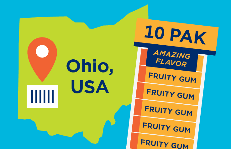 Ohio Barcode Fruity Gum Illustration