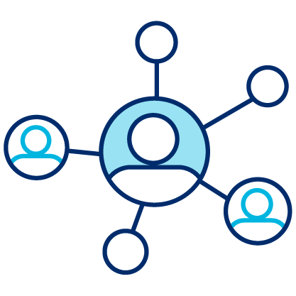 Illustration of network of people.