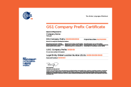 GS1 Company Prefix Certficate