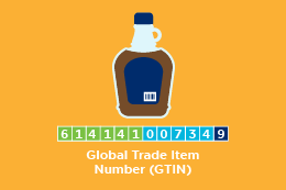 illustration of syrup bottle with a global trade item number