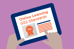 Hands Holding a Tablet Open to GS1 Online Learning
